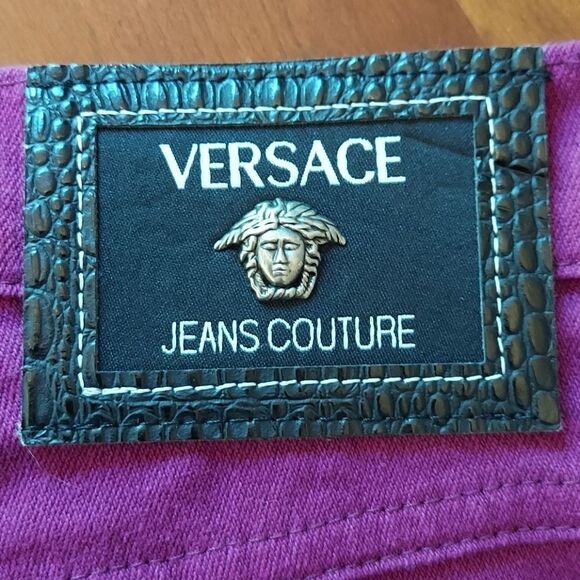 VTG Versace Jean Couture Purple Y2K Mom Jeans 34 - Picture 2 of 12